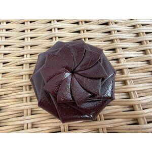 Vintage 70's vinyl Burgundy Rosette Coin Purse Unisex